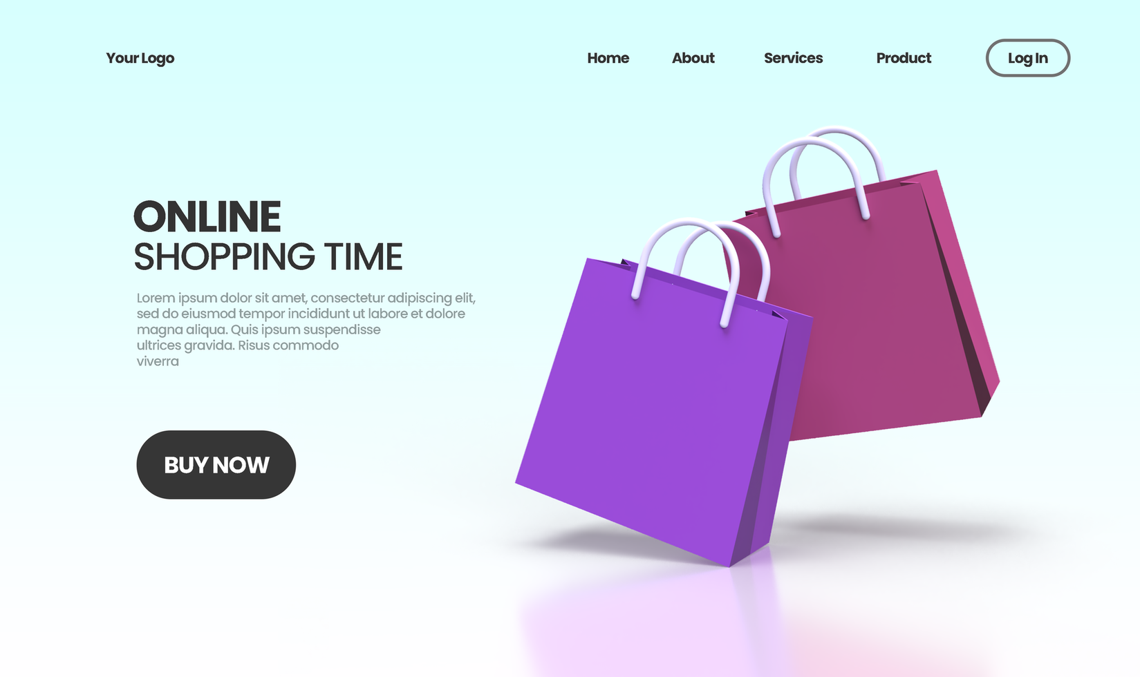 Online Shopping concept illustration Landing page template for business idea concept background psd