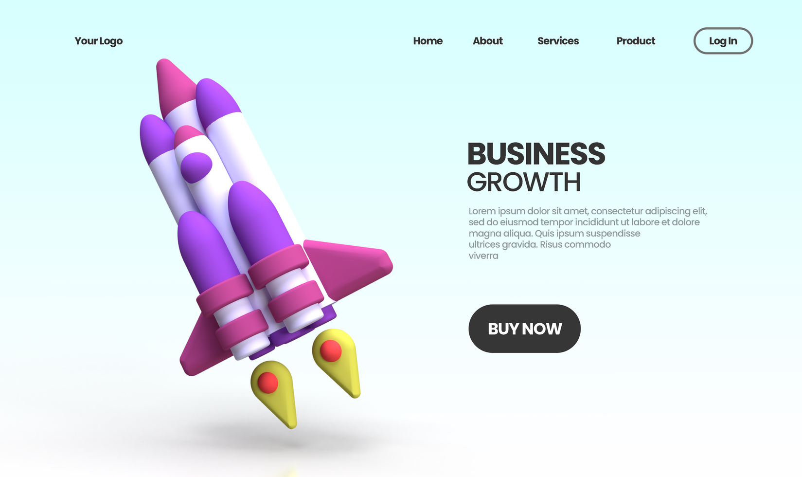 business growth concept illustration Landing page template for business idea concept background psd