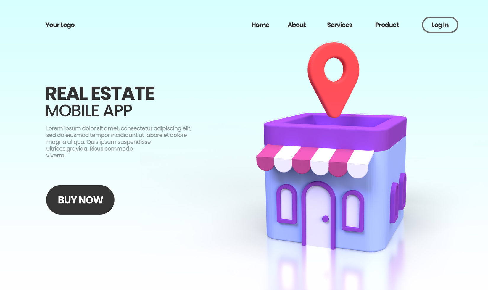 real estate concept illustration Landing page template for business idea concept background psd