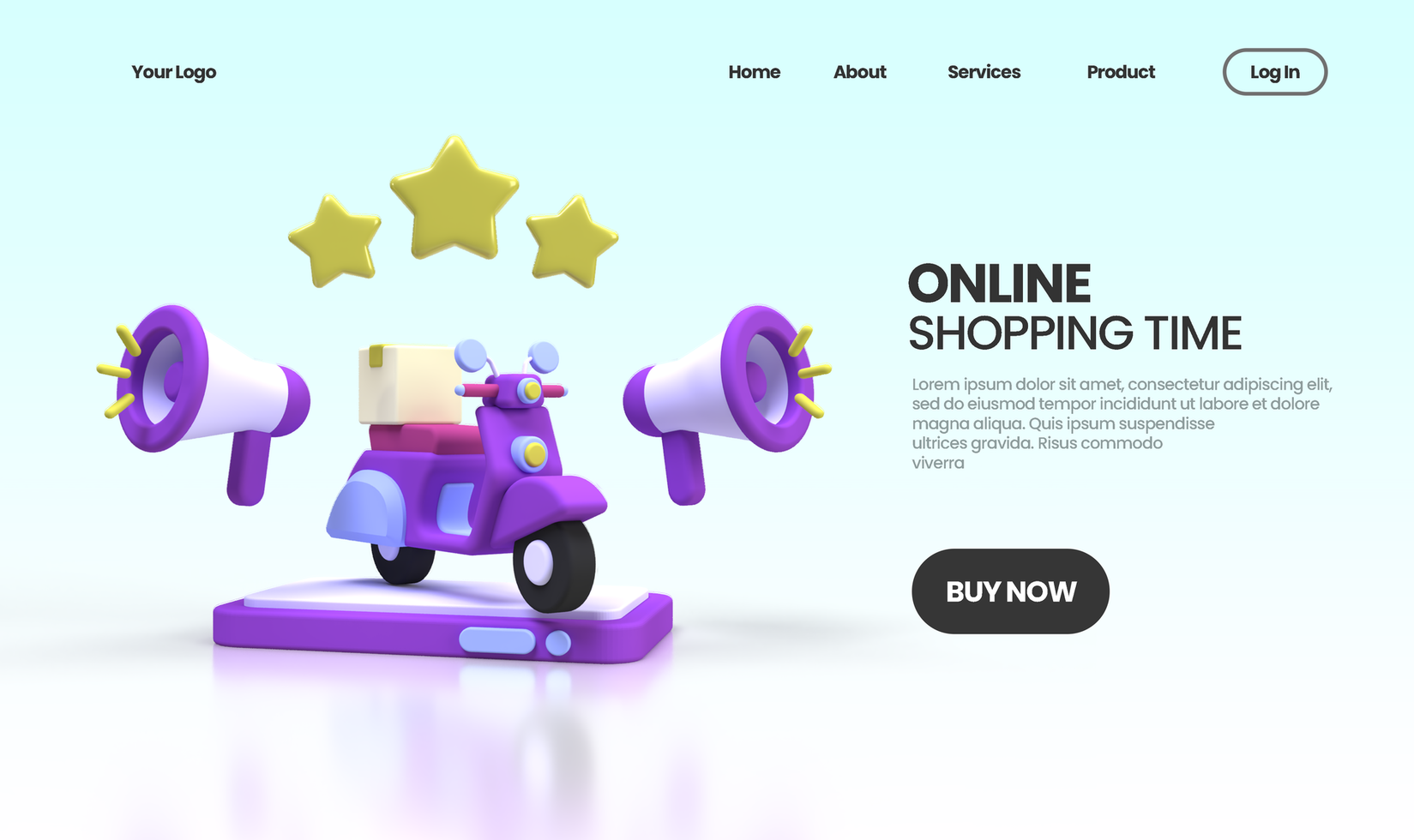 Online Shopping concept illustration Landing page template for business idea concept background psd