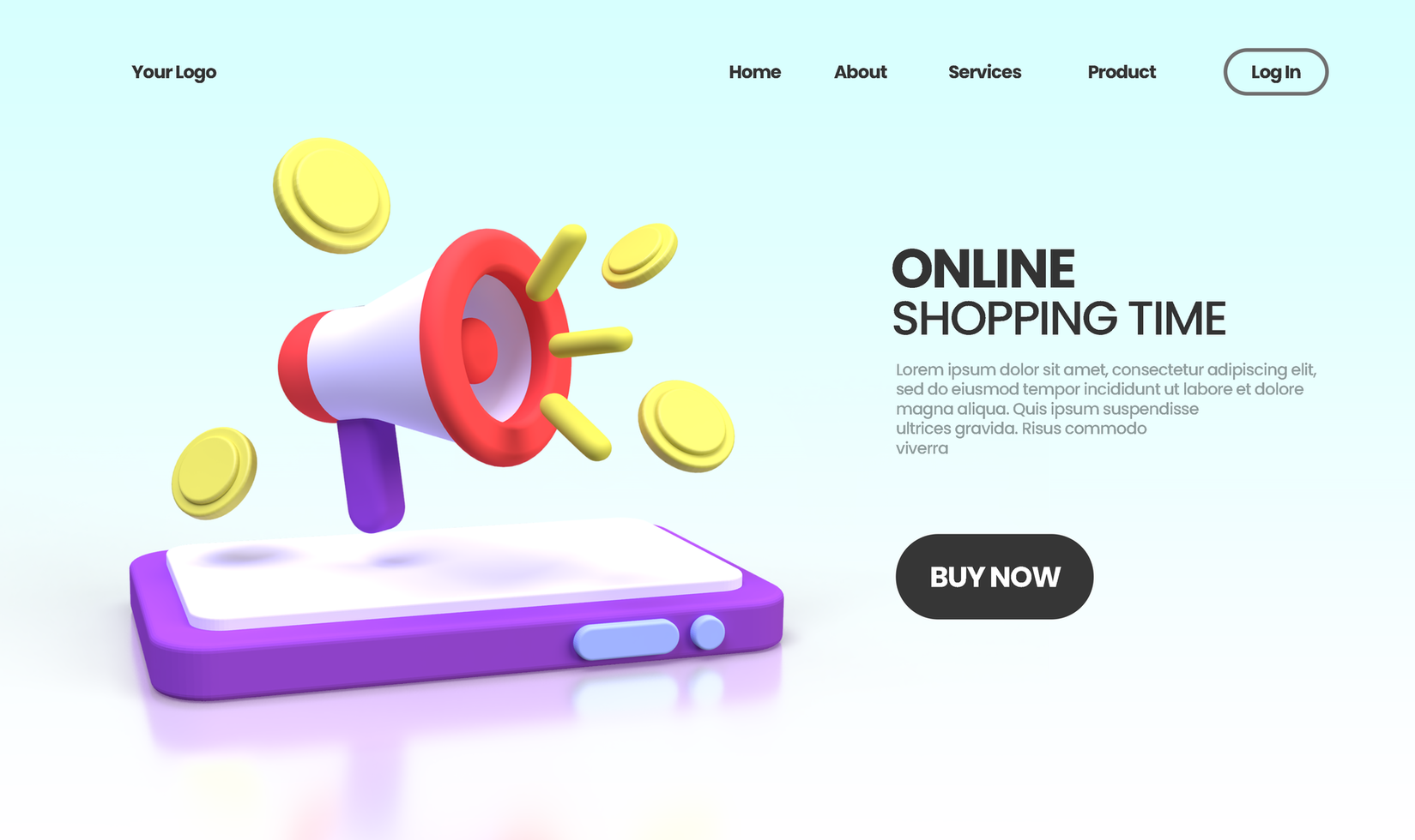 Online Shopping concept illustration Landing page template for business idea concept background psd