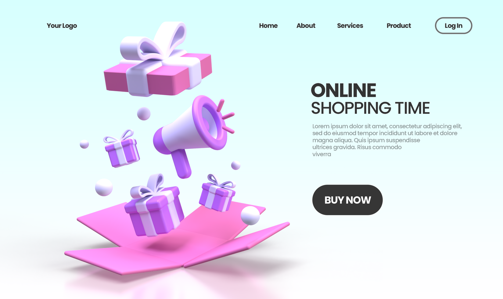 Online Shopping concept illustration Landing page template for business idea concept background psd