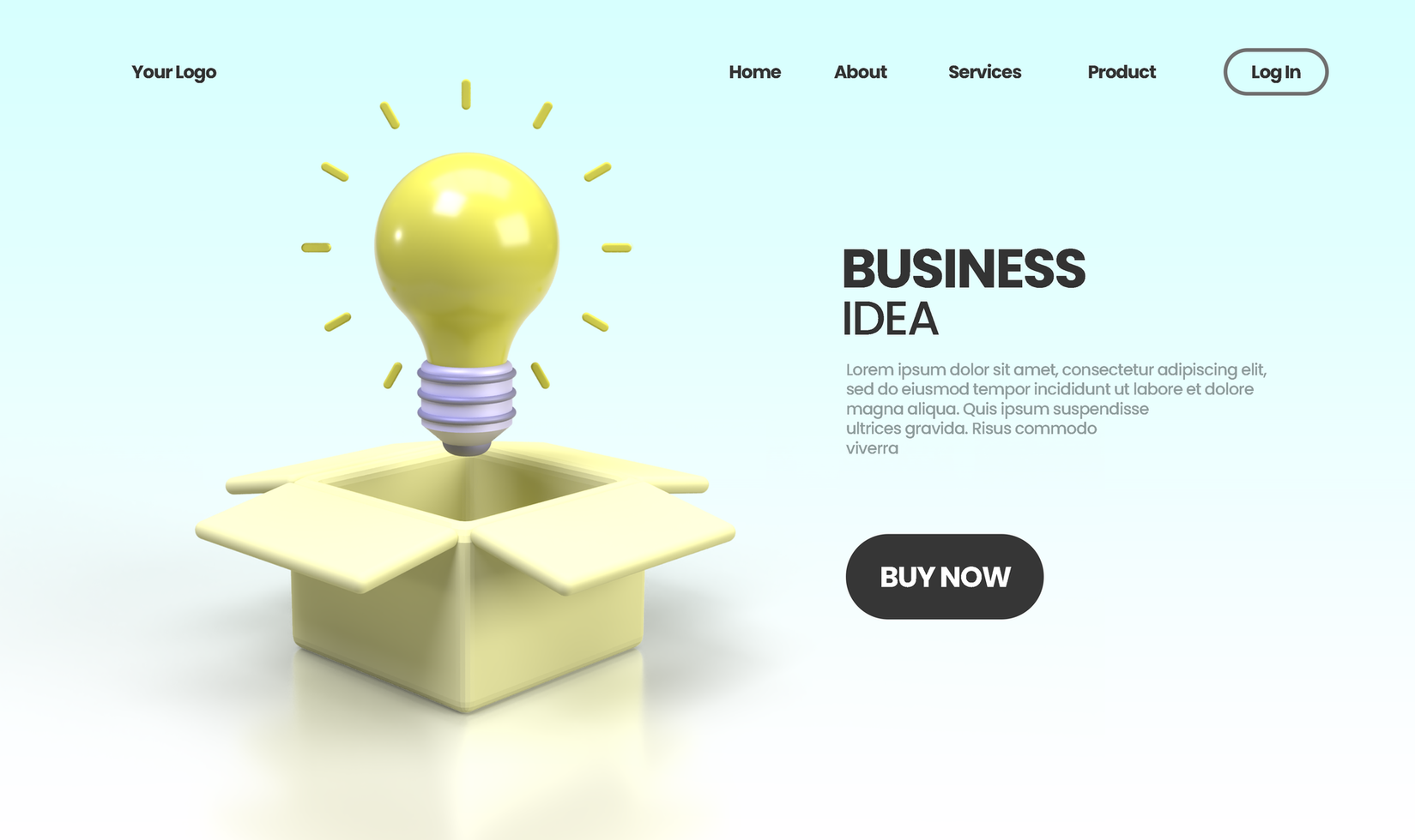 business idea concept illustration Landing page template for business idea concept background psd
