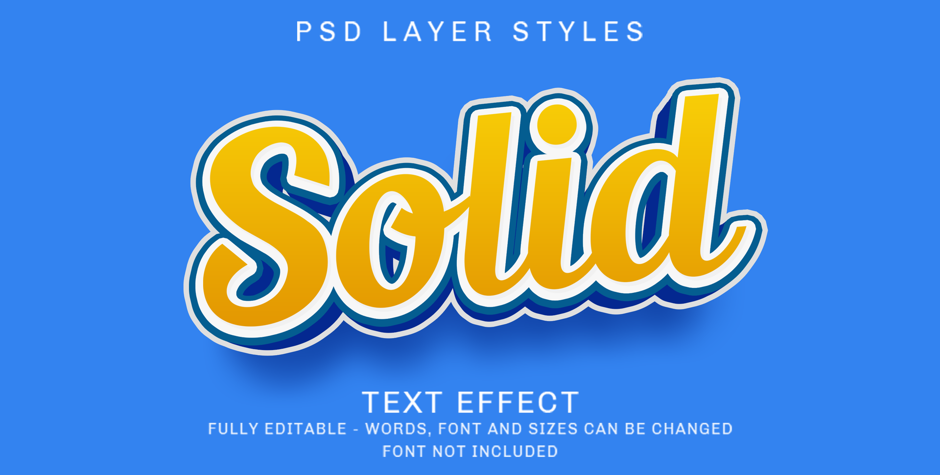 3d solid - editable text style effect psd