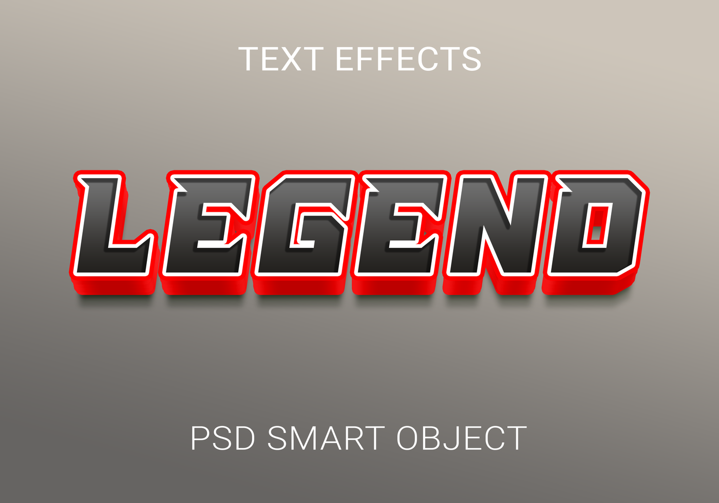 Bold legend text effect psd