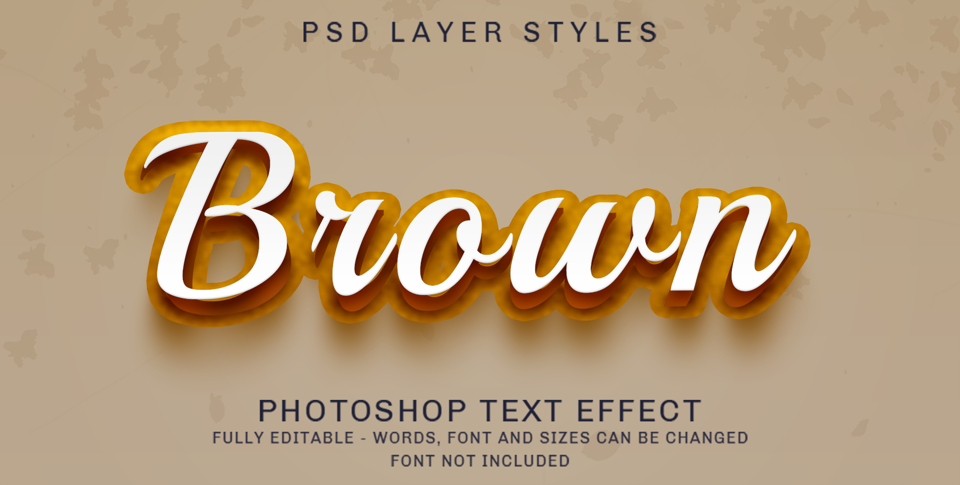 3d golden brown - editable text style effect psd