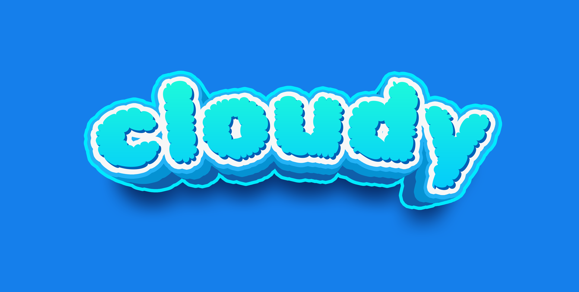 3d cloudy editable text style effect psd