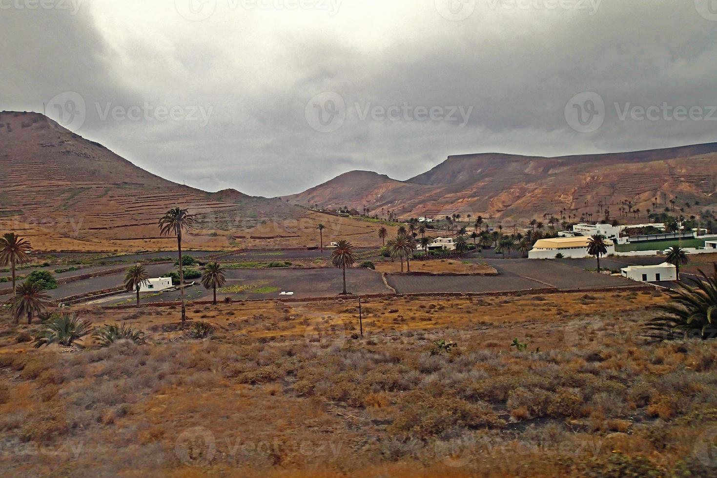 l calm summer cloudy landscape from the Spanish Canary Island Lanzarote photo