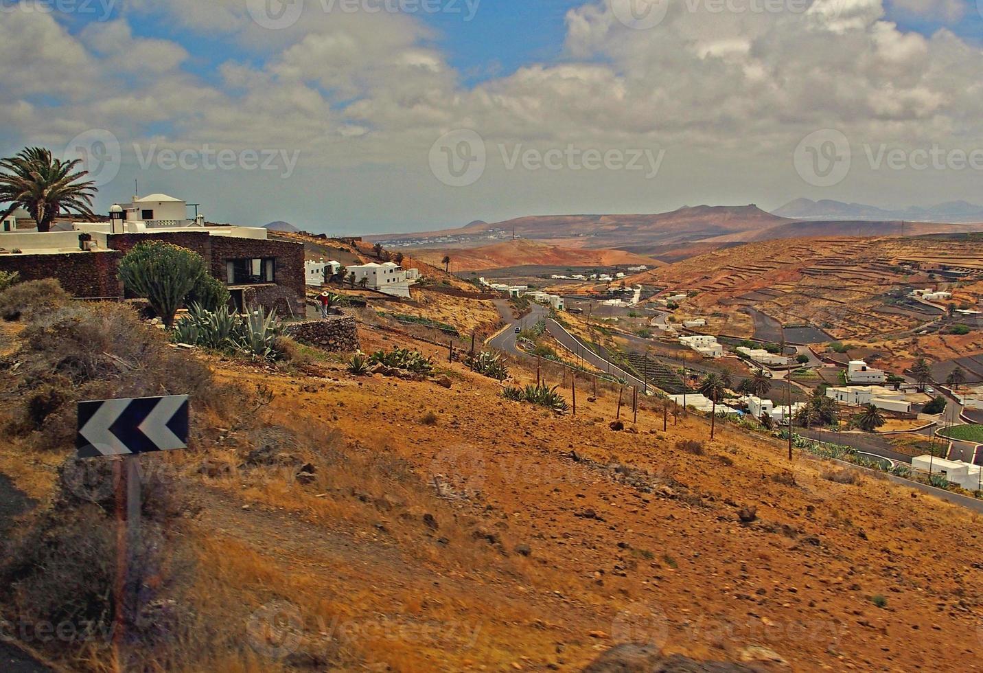 l calm summer cloudy landscape from the Spanish Canary Island Lanzarote photo