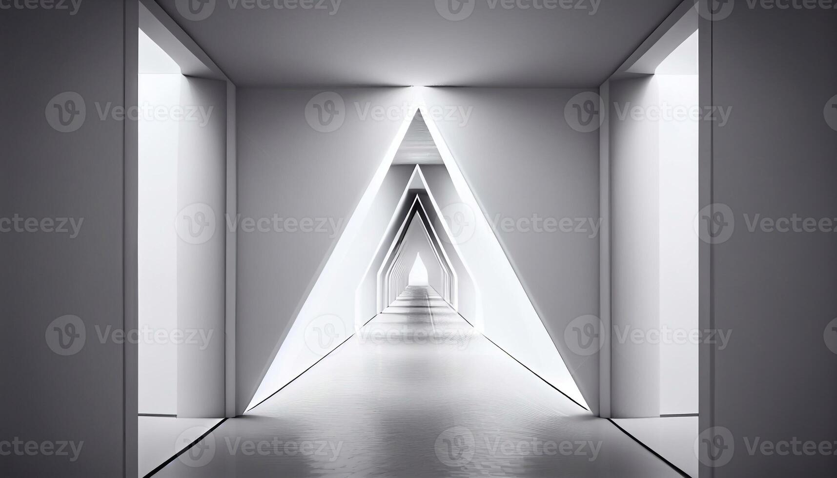 Abstract futuristic light corridor interior. Created with photo