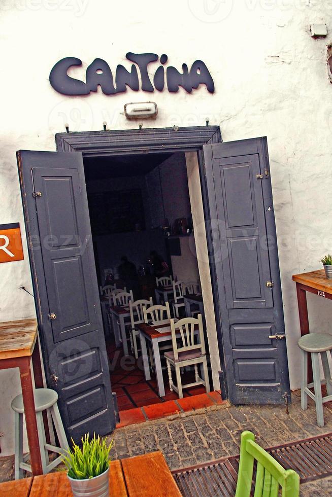 white low historic buildings and narrow streets in the Spanish city of Teguise, Lanzarote photo