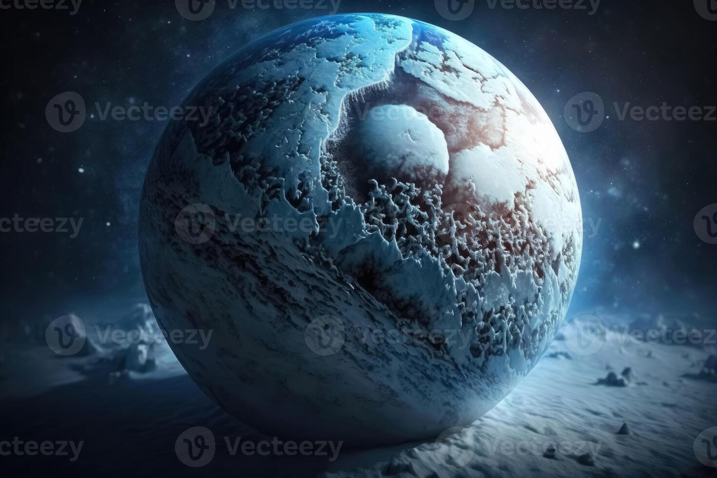 Blue Planet Earth - Playing Ball of Climate Change created with technology. photo