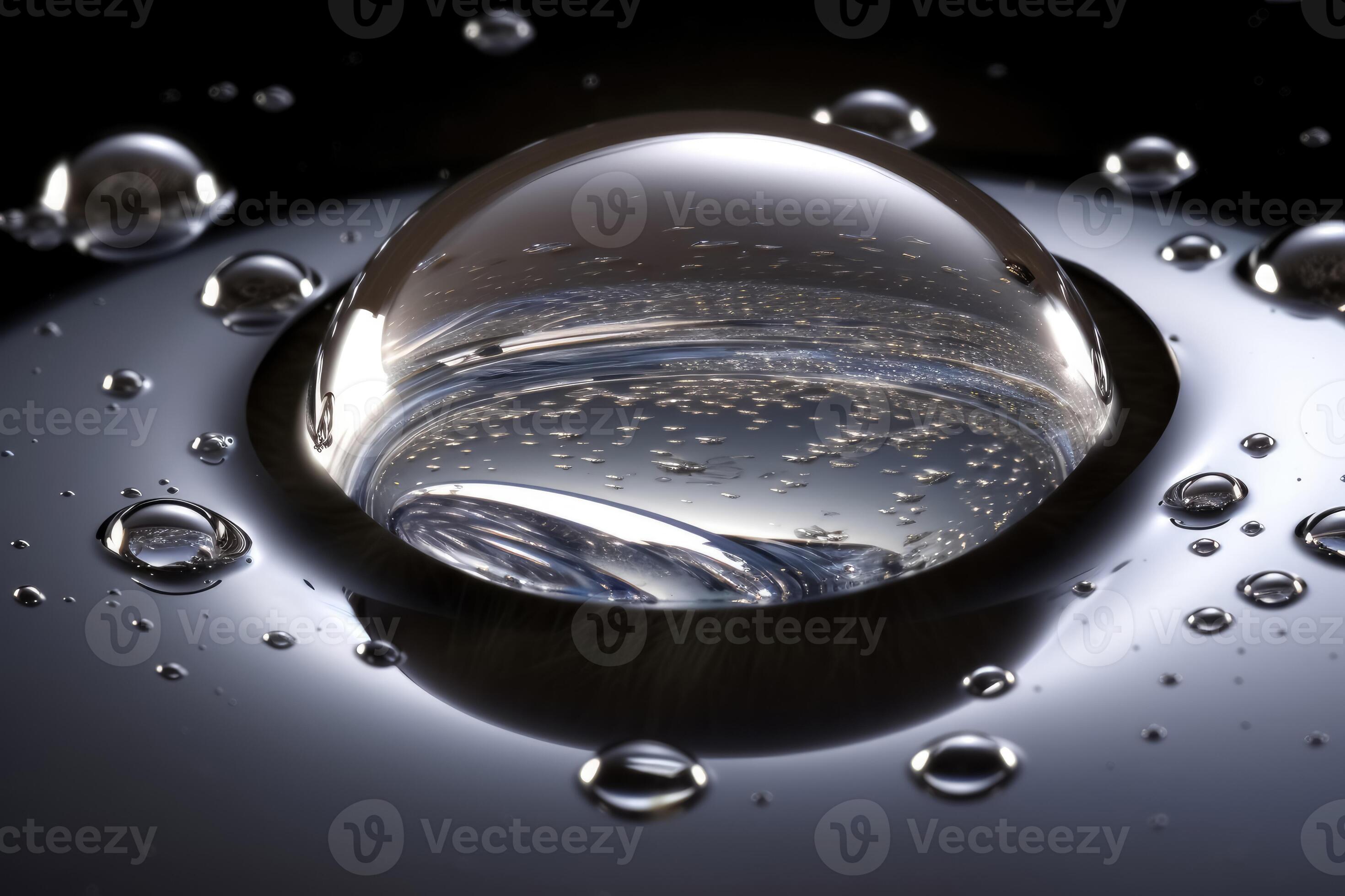 Surface of liquid mercury created with technology. 22398300 Stock Photo