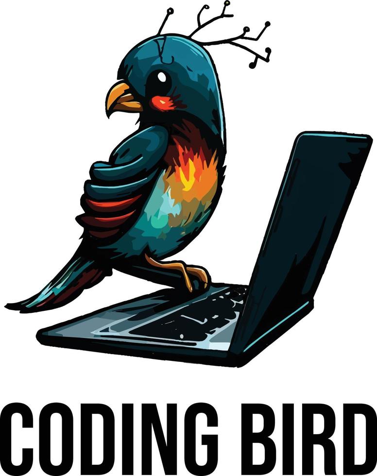 Coding Bird Logo Vector File