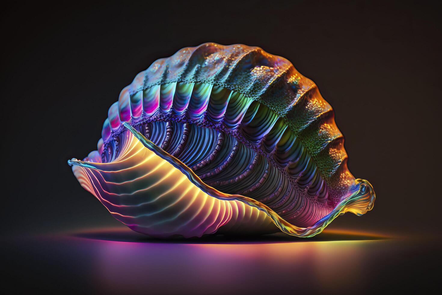 Shell in neon colors. . photo