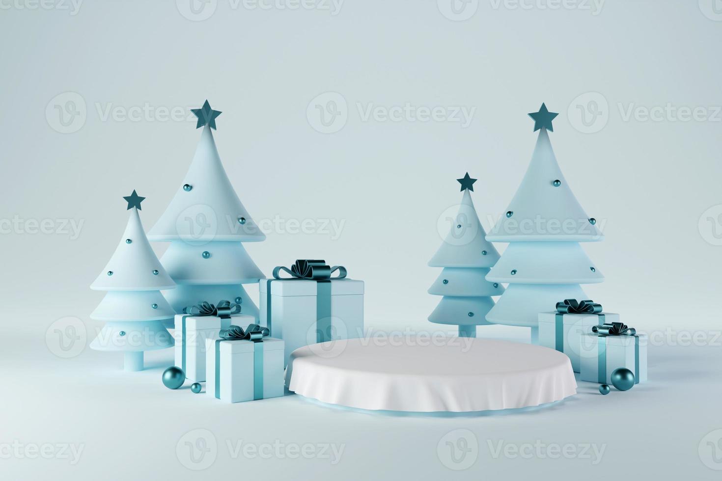 3d podium with gift box photo