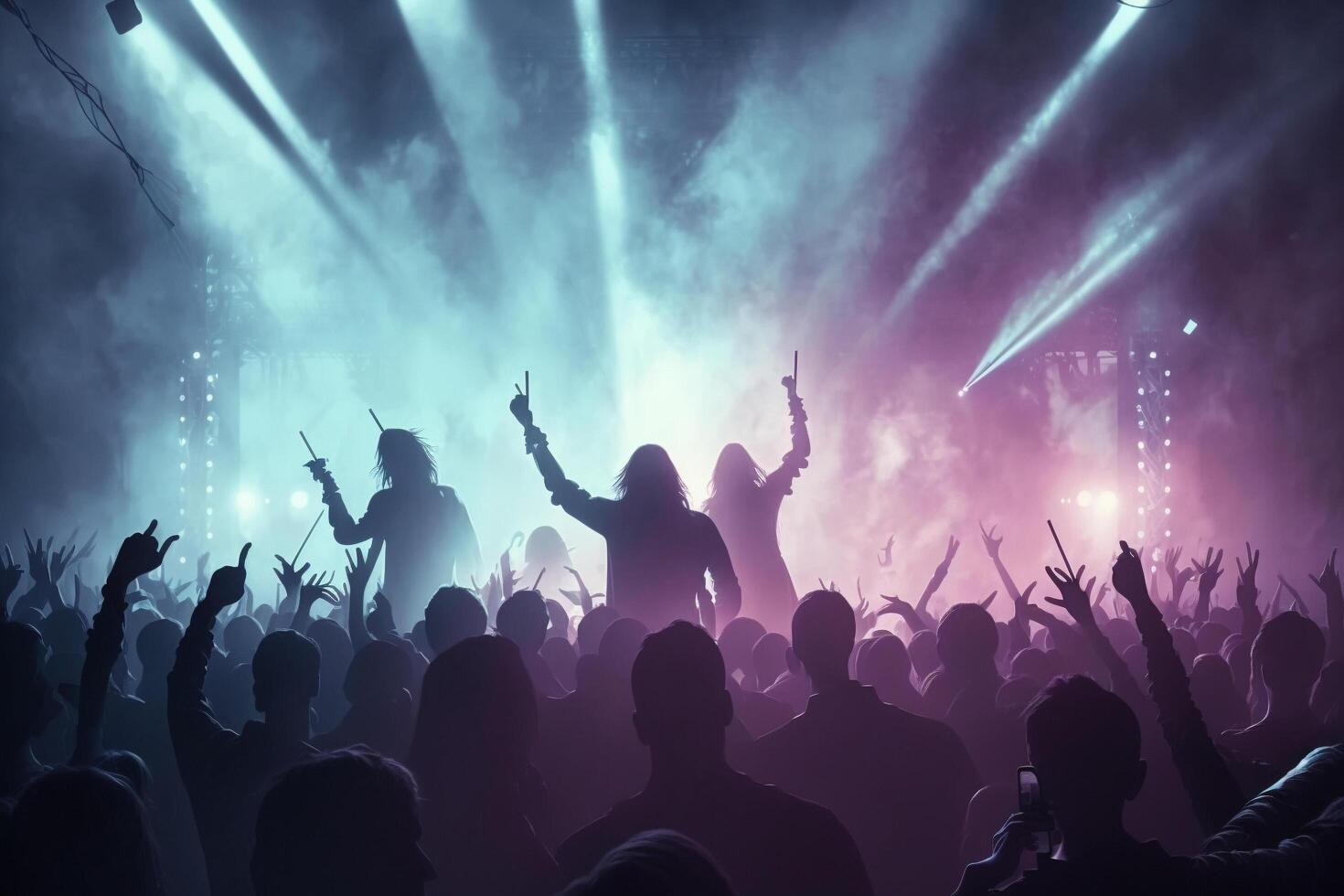 A crowd of people at a concert, crowd of people dancing on dancefloor, photo