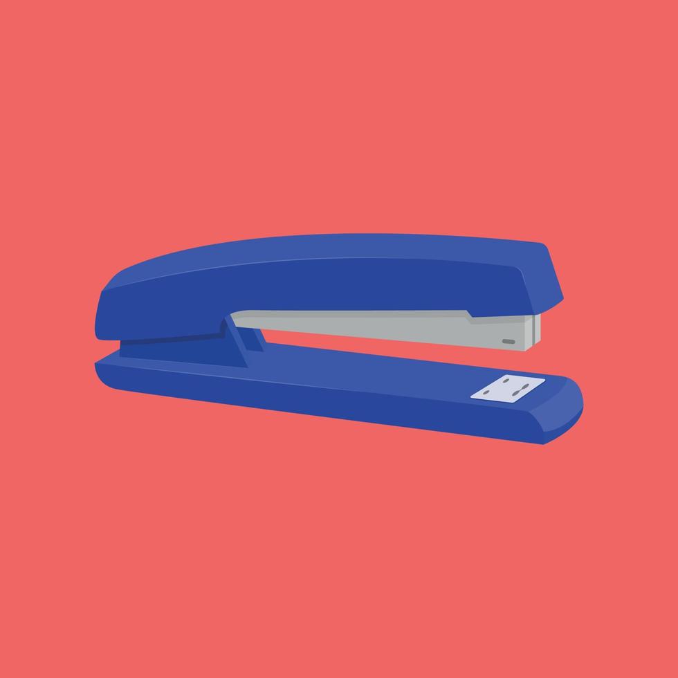 Office stapler for stapling paper flat vector illustration