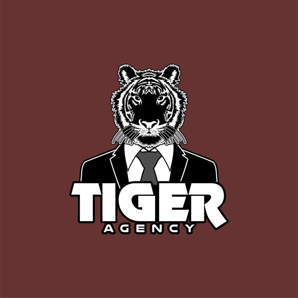Tiger Businessman, Tiger Wearing Tuxedo Suit Tie for Company Logo, Brand, Business, Etc vector