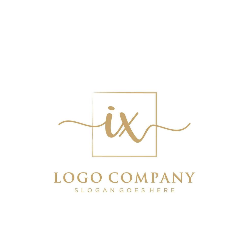 Initial IX feminine logo collections template. handwriting logo of initial signature, wedding, fashion, jewerly, boutique, floral and botanical with creative template for any company or business. vector