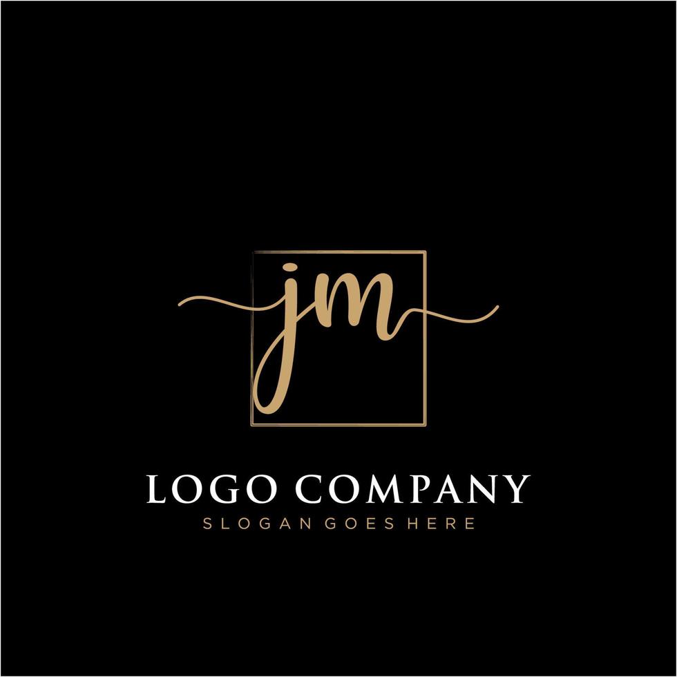 inicial jm femenino logo colecciones modelo. escritura logo de inicial firma, boda, moda, joyería, boutique, floral y botánico con creativo modelo para ninguna empresa o negocio. vector