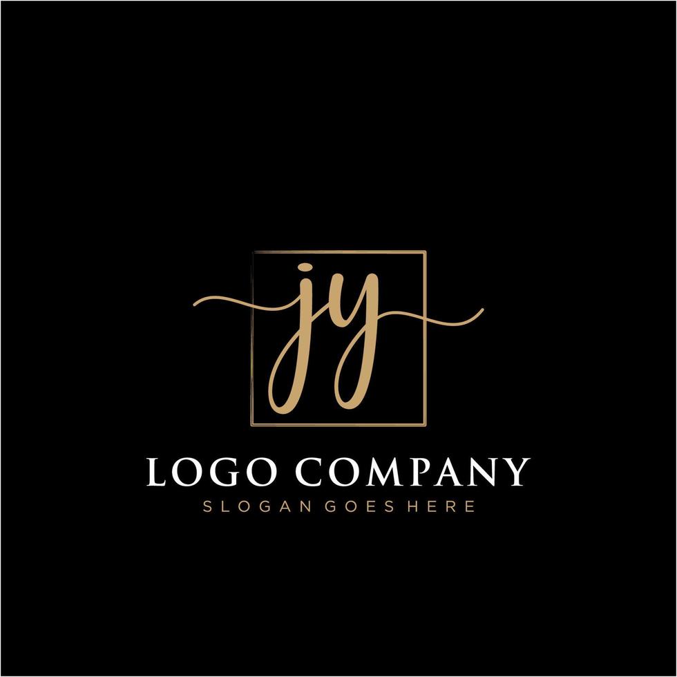 inicial jy femenino logo colecciones modelo. escritura logo de inicial firma, boda, moda, joyería, boutique, floral y botánico con creativo modelo para ninguna empresa o negocio. vector