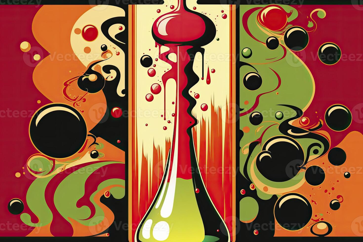 Funky lava lamp illustration. photo