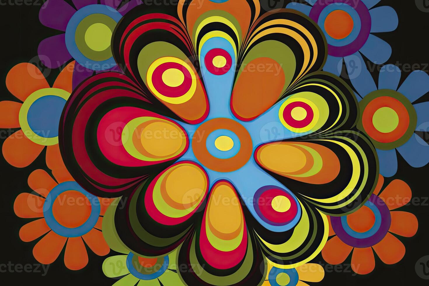 A groovy flower power pattern. photo