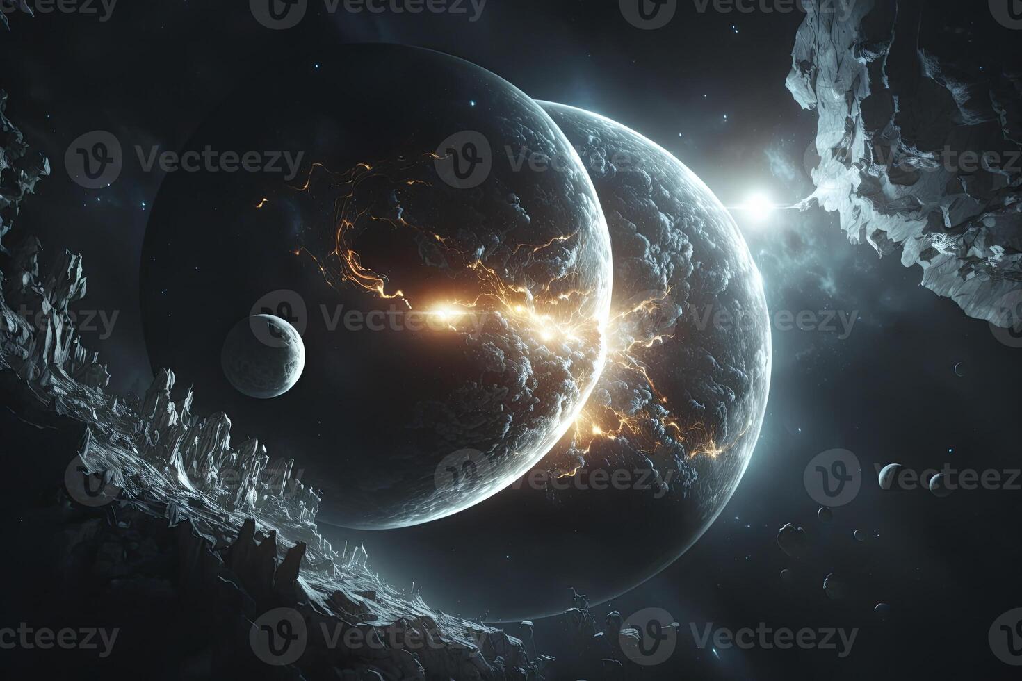 space scene with planets. photo