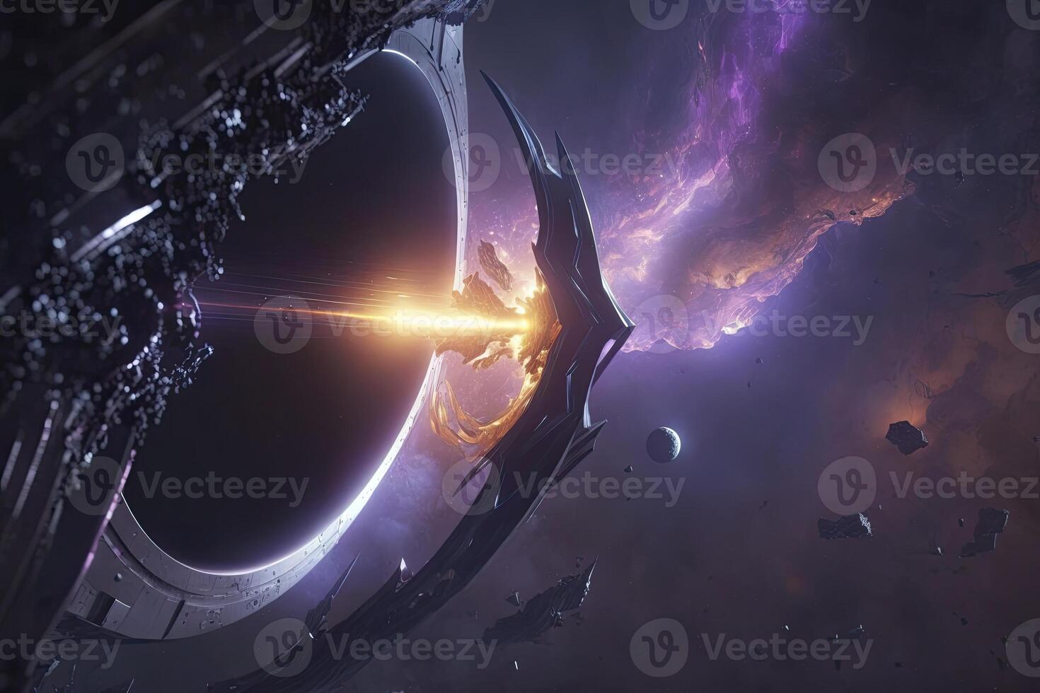 space scene with planets. photo