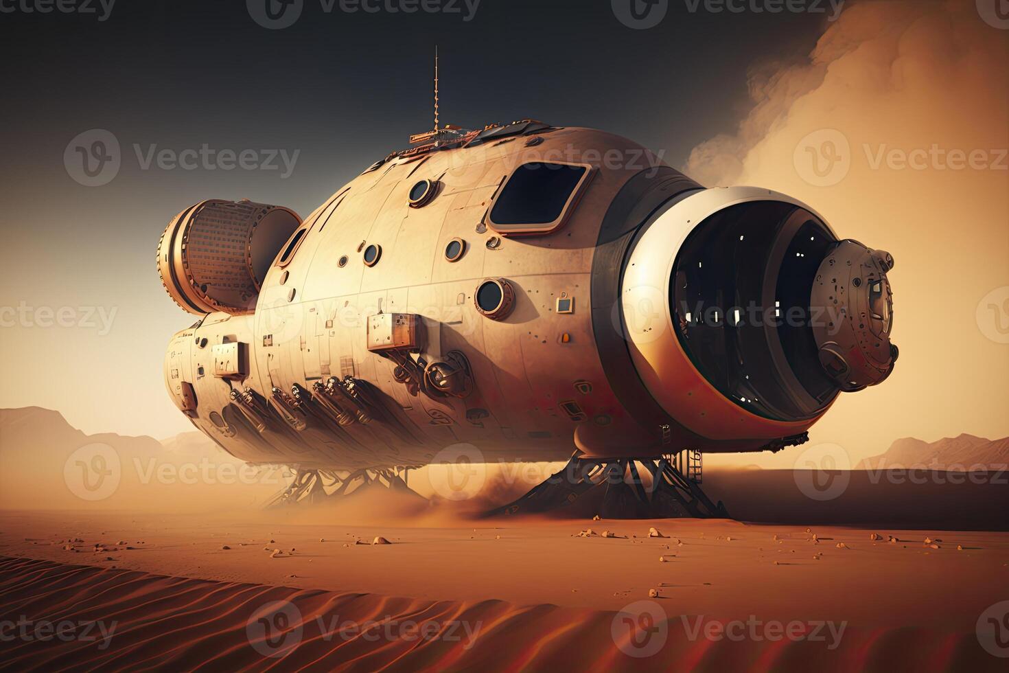 spacecraft landing on mars. photo