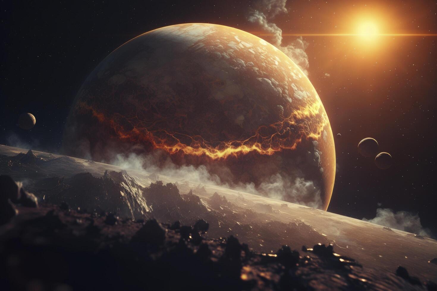 space scene with planets. photo