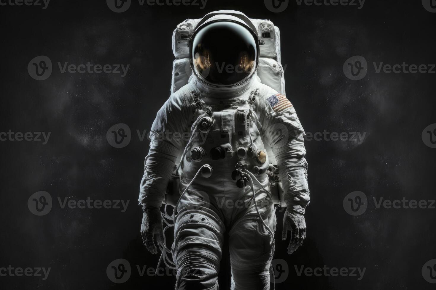 astronaut with black background. photo