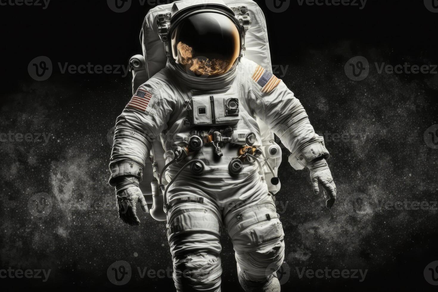 astronaut with black background. photo