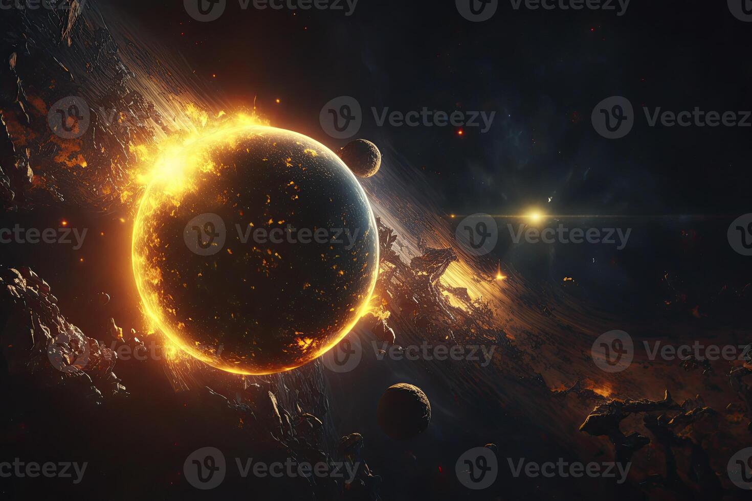 space scene with planets. photo