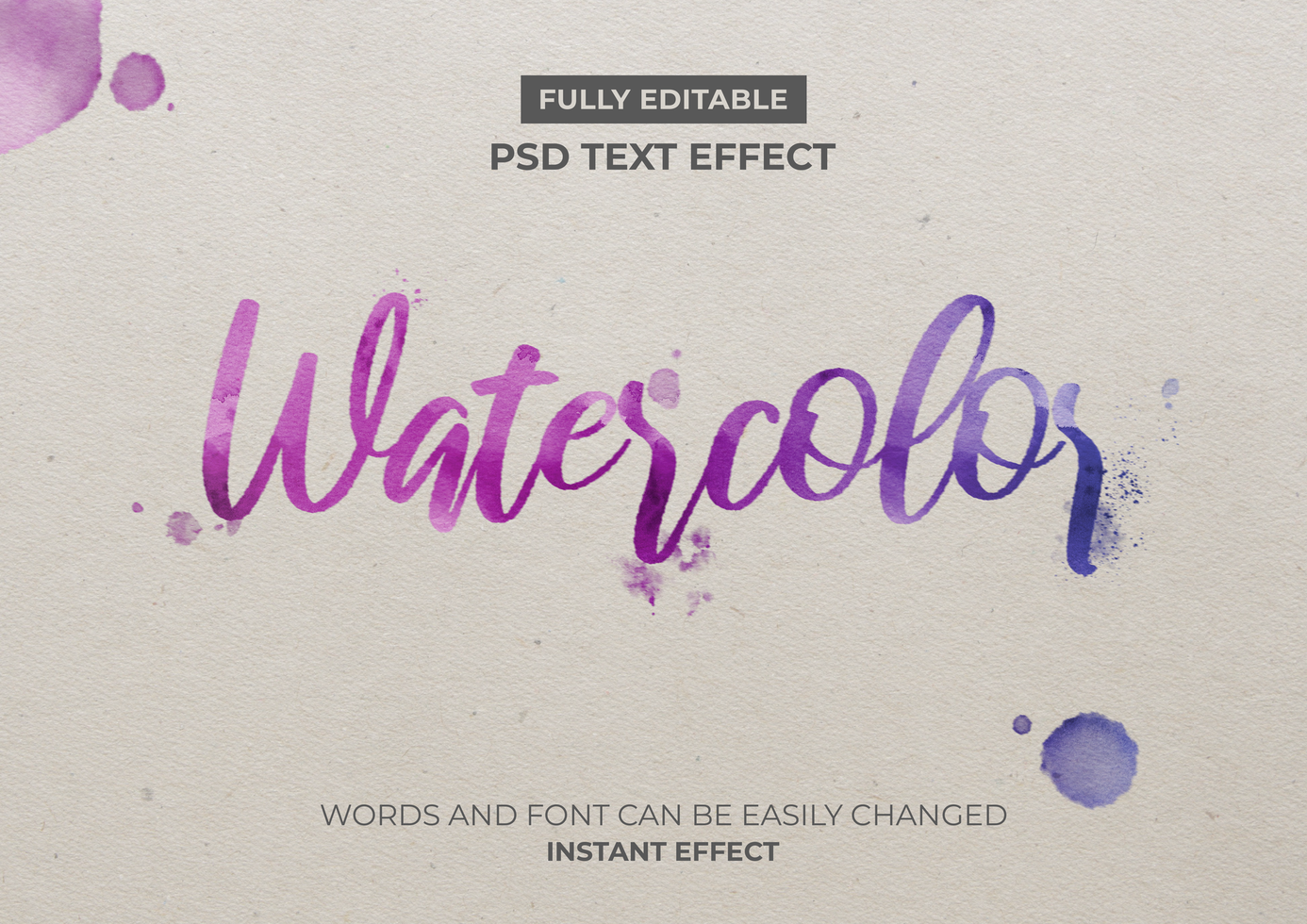 Watercolor Text Effect psd