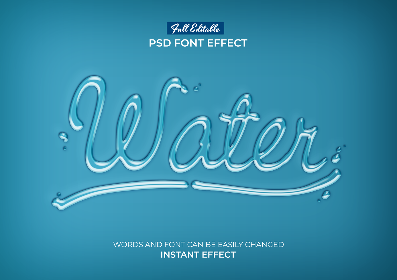 Water Text Effect psd