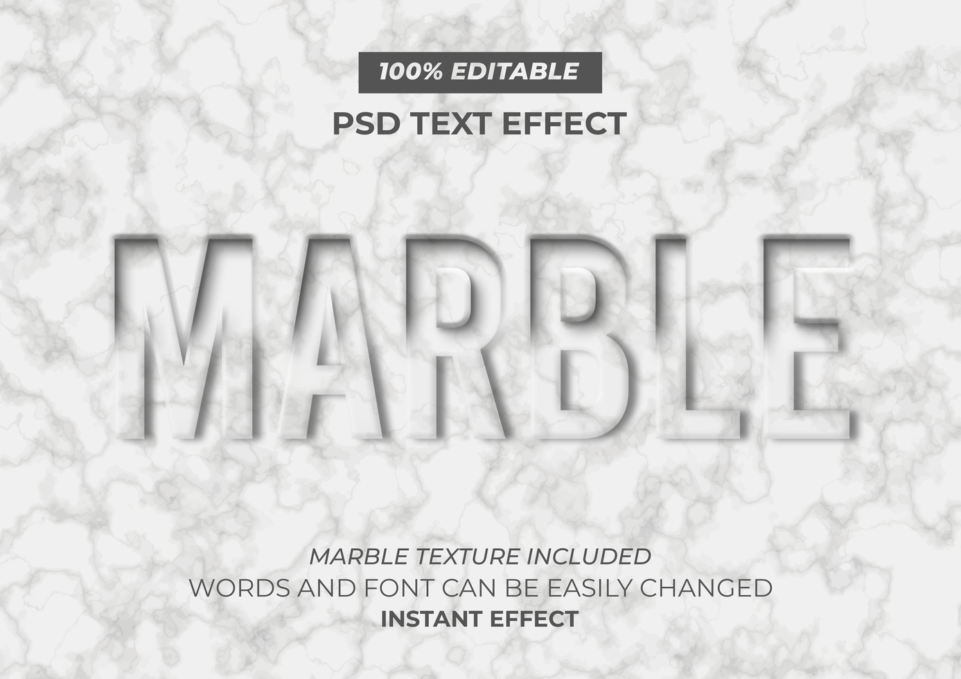 Marble Text Effect psd