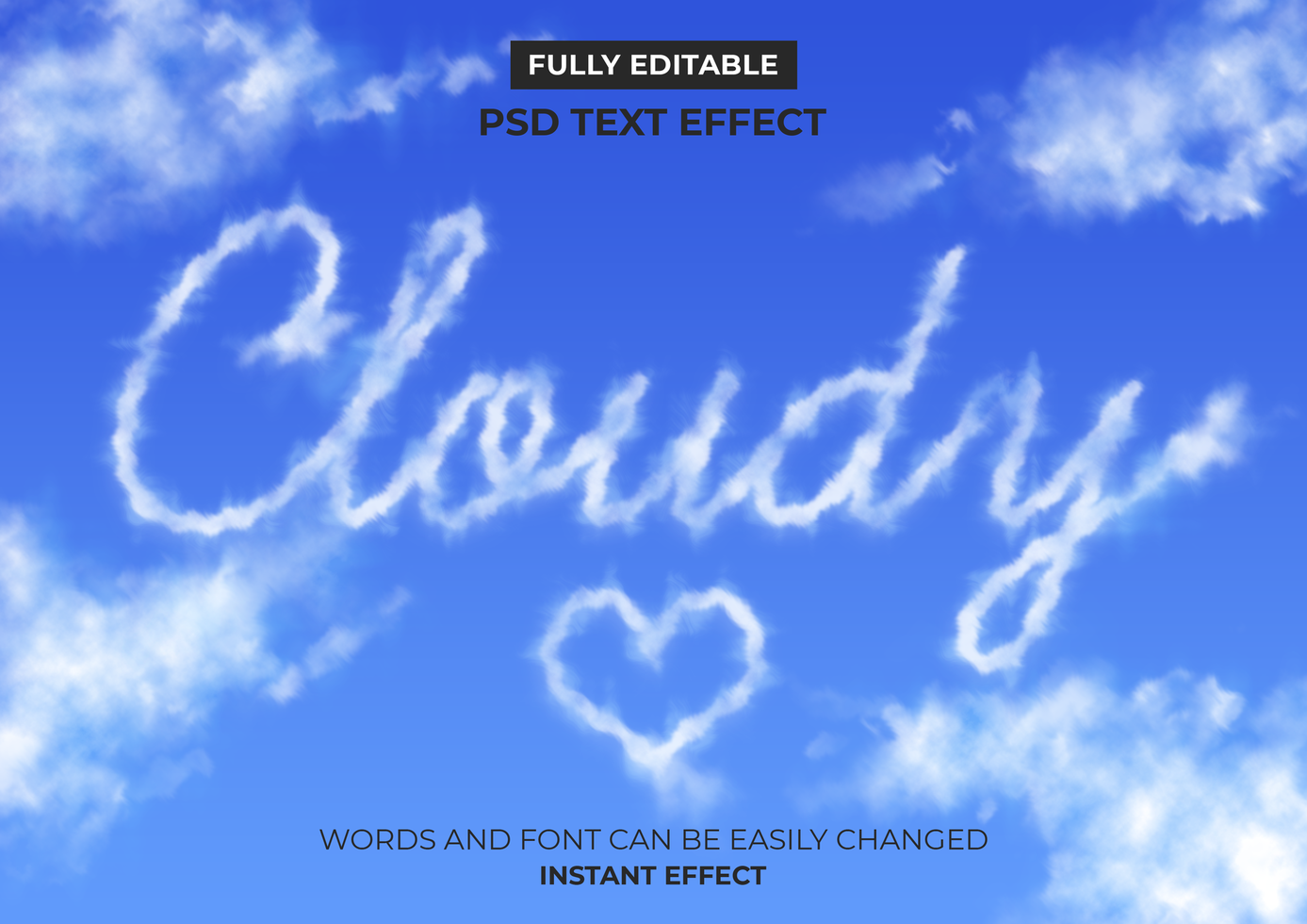 Cloud Text Effect psd