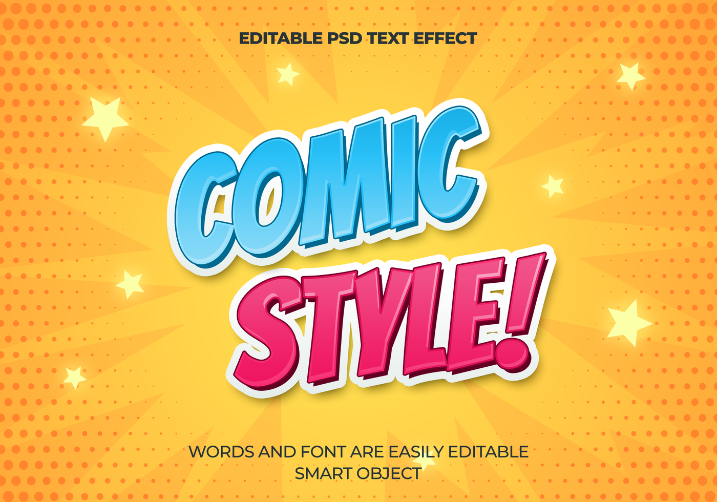 Comic Style Text Effect psd