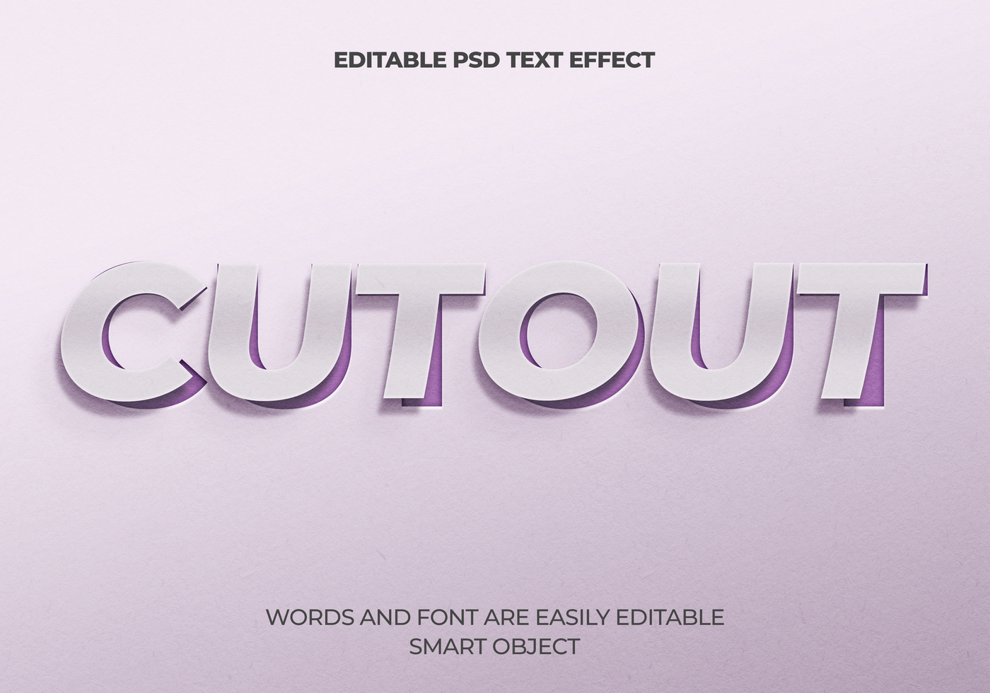 papercut texte effet psd