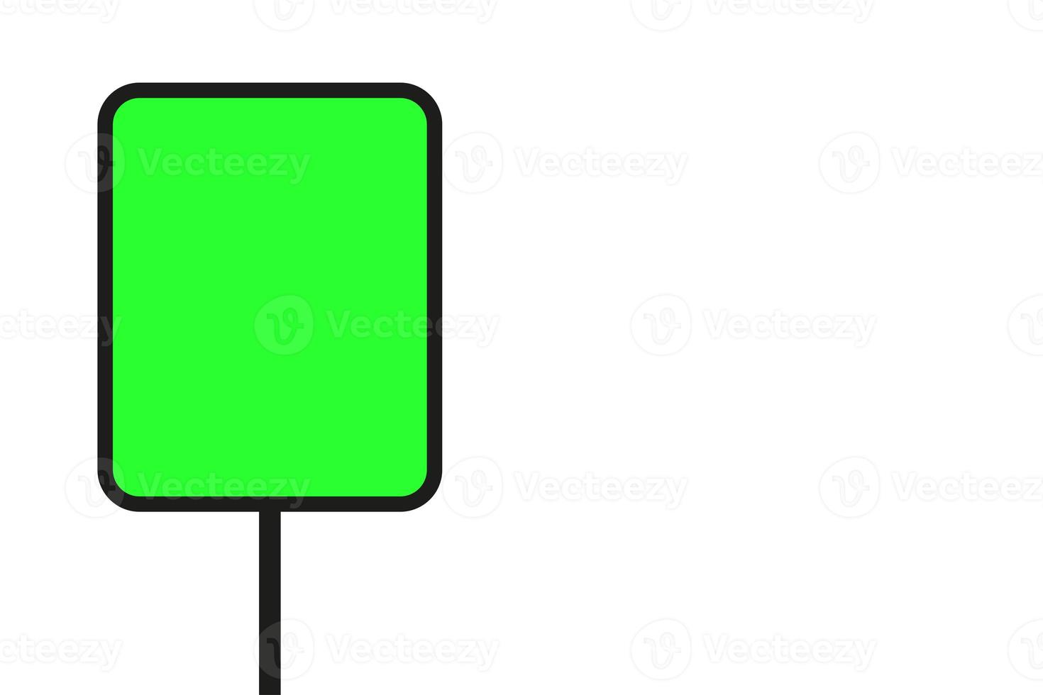 Green sign, advertising sign, copy space, White background. photo