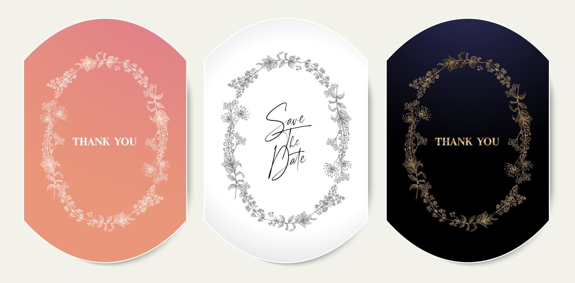 illustration of wreath floral and leaf ellipse frame vector isolated background applicable for greeting card, wedding and marriage invitation, jewelry sign label paper, letterpress and screen printing