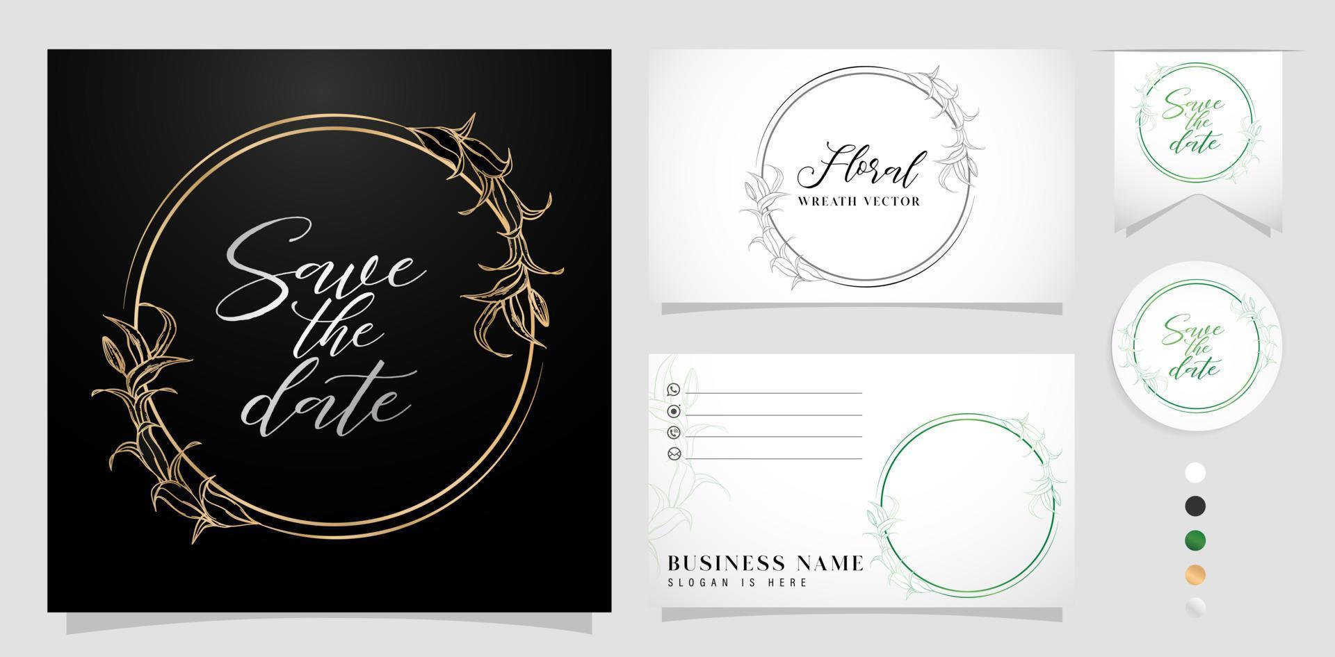 circulo o elipse floral hoja guirnalda vector aislado antecedentes aplicable para saludo tarjetas, Boda invitación, negocio tu inicial nombre en tu tarjeta, etiqueta un decorativo menú y certificado