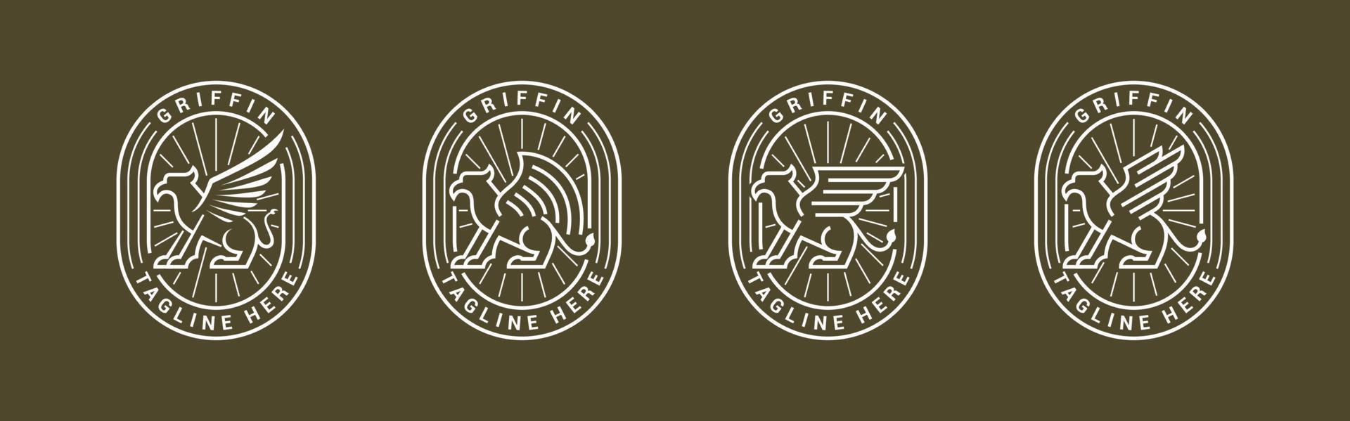 Vector graphic of mythical griffin logo design template