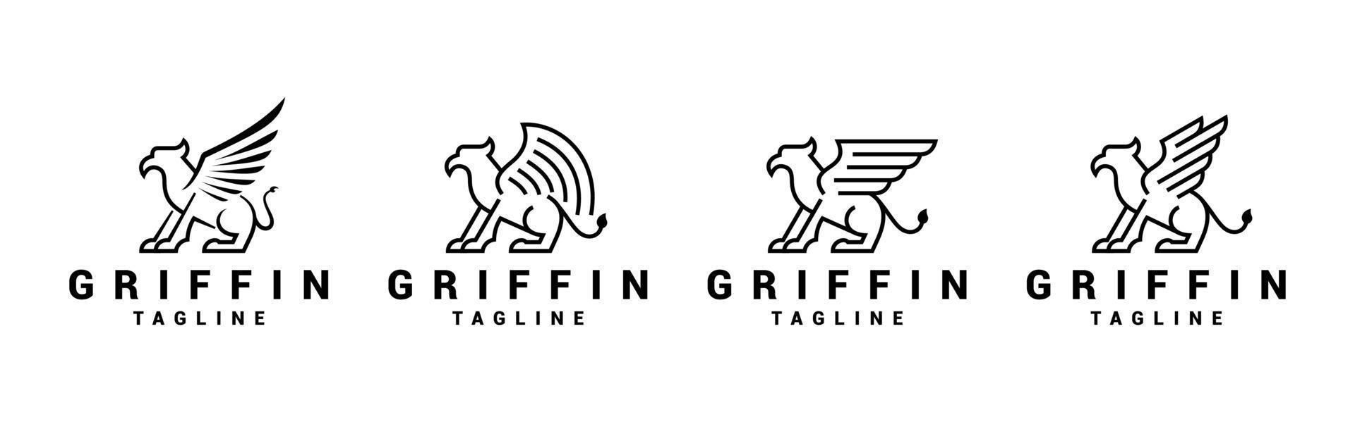 Vector graphic of mythical griffin logo design template