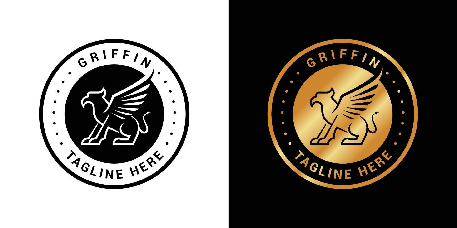 Vector graphic of mythical griffin logo design template