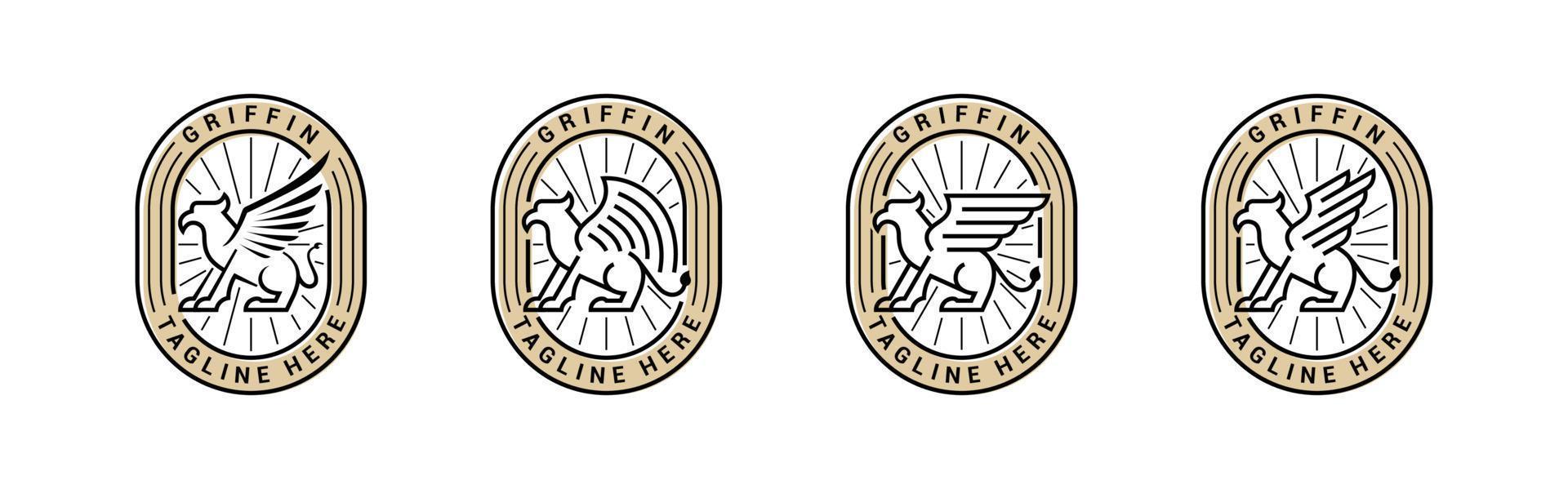 Vector graphic of mythical griffin logo design template
