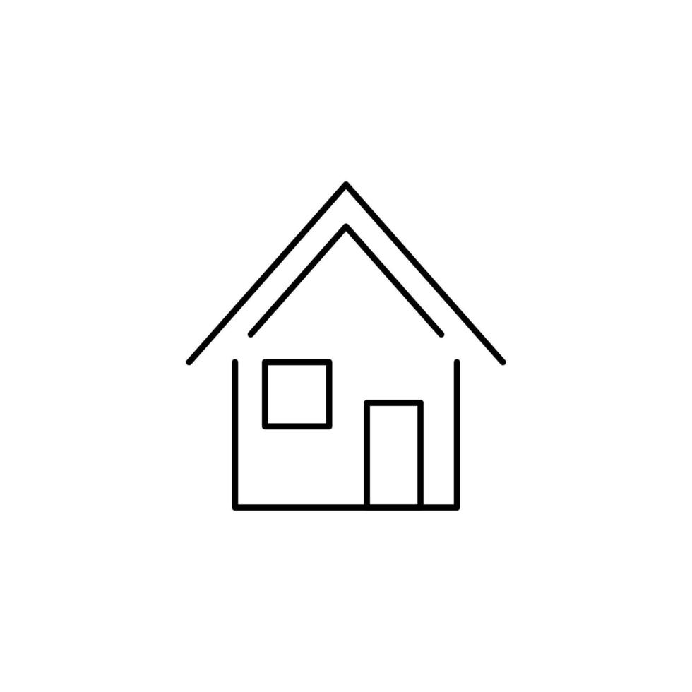 Private House Isolated Line Icon. It can be used for websites, stores, banners, fliers. vector