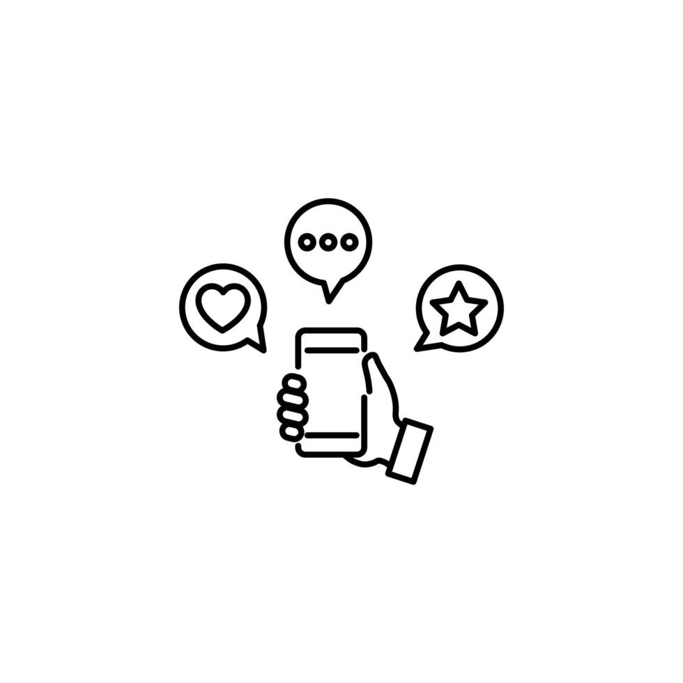 Internet Communicating and Social Network Isolated Line Icon. It can be used for websites, stores, banners, fliers. vector